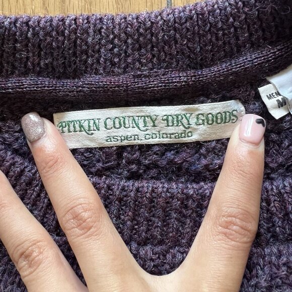 Wool Sweater Mens Size Medium Pitkin County Dry Goods Aspen Colorado Grandpa VTG - Picture 8 of 10